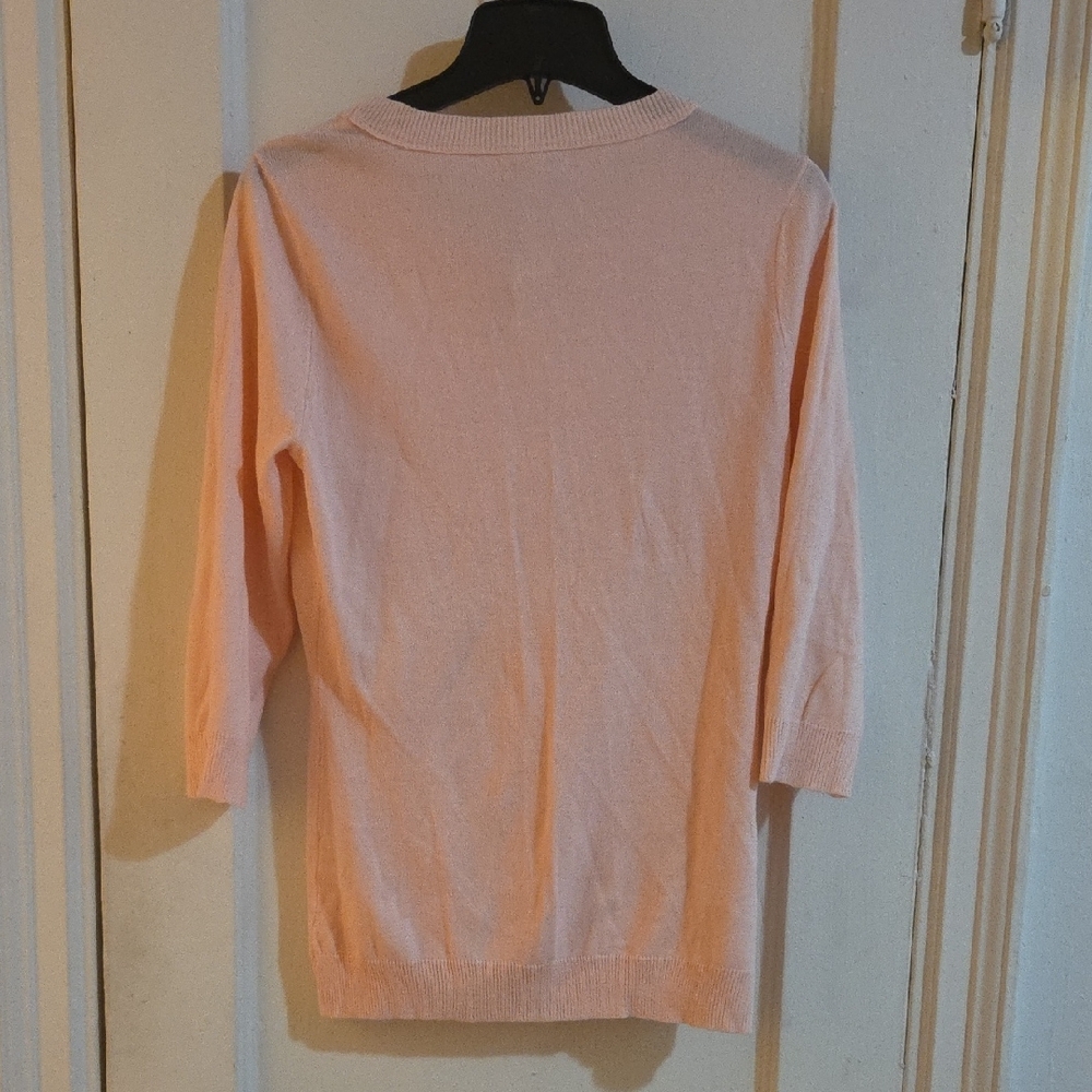 New York & Company Pink Cozy Crew Neck Sweater - Picture 2 of 2